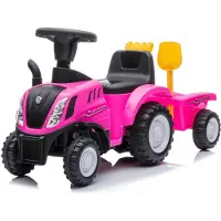MegaLeg New Holland T7 Gå-Traktor med Trailer og værktøj, Pink