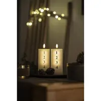 Sirius Home Sirius Sille Adventslys - Hvid/Guld - Ø 7 cm - H 15 cm