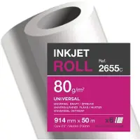 Clairefontaine Plotterpapir, Universal 80 g, 914 mm x 50 m, pakke a 6 stk