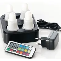 Duni LED genopladelige lys Multicolor - 4 stk. inkl. fjernbetjening