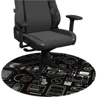 Genesis Tellur 300 Gaming Gear - Stolemåtte for gaming - rund - 100 cm - sort, grå, hvid