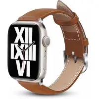 Crong CRG-44NOB-MKA, Urrem, Apple, Apple Watch Series 42/44/45MM, Ægte læder, Brun
