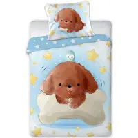 MCU Baby Hundehvalp Junior Sengetøj 100x135 cm - 100 procent bomuld