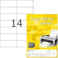 Topstick Etiketter 105x42,3 mm hvid - (100 ark x 14 stk.)