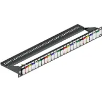 Leviton Brand-Rex MMCPNLX24SIJ2DCI, Indsæt panel, Sort, 1U, 48,3 cm (19), 670 g, 1 stk