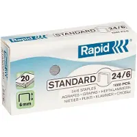 Rapid Hæfteklammer Standard 24/6 galvaniseret æske a 1.000 - (20 stk.)