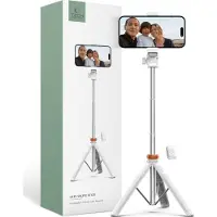 Tech-Protect L03S Bluetooth Selfie Stick with Remote Control Tripod up to 148cm and 180 Head - White