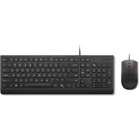 Lenovo Essential Wired Combo - Sæt med mus og tastatur - 2,5-zone layout - USB - QWERTY - norsk - sort - brun kasse