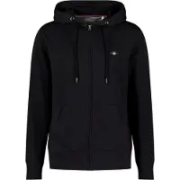 Gant Ganttil mænd. 2007059 Shield hættetrøje med lynlås sort (XXL), Casual, Bomuld