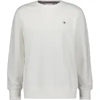Gant Ganttil mænd. 2006065 Shield sweatshirt med rund hals off-white (S), Hvid, Casual, Bomuld