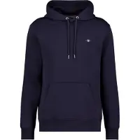 Gant Ganttil mænd. 2007058 Shield hættetrøje navy (XL), Casual, Bomuld, Lange ærmer, Blå