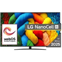 LG 75NANO81A3A - 75 Diagonal klasse Nano81 Series LED-bagbelyst LCD TV - Smart TV - webOS - 4K UHD (2160p) 3840 x 2160 - HDR - Direct LED, Nano Cell AI Display