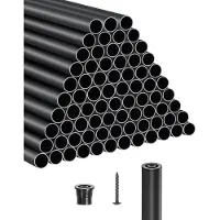 Vevor Trappebalustre 101 stk., 26 tommer trappebalustre i aluminium, 3/4 tommer vandtæt rundt metalspindelgelænder, hult dækgelænder med gelænderhætter og skruer til trapper, veranda, terrasse, mat so
