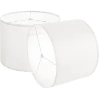 Vevor Trommelampeskærme 2 sæt, 33 cm top x 33 cm bund x 25 cm høj, mellem tromlelampeskærm i linned, udskiftningslampeskærm til bordlamper, gulvlamper, pendellamper, nem montering nødvendig (off-white