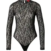 HUGO Bodysuit i slim fit med blondestræk