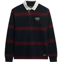 Superdry Superdrytil mænd. M6010909A Vintage Athletic Eagle navy polo shirt (S), Casual, Bomuld, Lange ærmer, Blå
