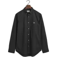 Gant Ganttil mænd. 3000100 Klassisk poplinskjorte Regular Fit sort (S), Casual, Bomuld, Lange ærmer