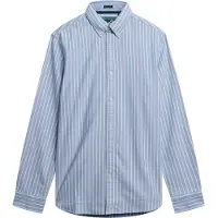 Superdry Superdrytil mænd. M4011037A Klassisk Oxford-skjorte lyseblå (L), Casual, Bomuld, Lange ærmer