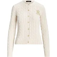 Ralph Lauren Lauren Ralph Laurentil kvinder. 200932225001 Beige flettet strikket bomuldscardigan (S), Casual