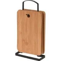 Mondex Skærebræt bambus 22x14 cm, 6 stk med stativ
