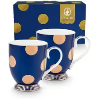 Pip studio Set/2 Mug L DotDelight Navy