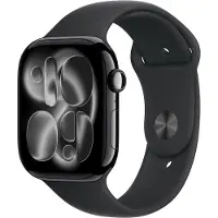 Apple Watch Series 11 GPS 46mm Jet Black Aluminium Case with Black Sport Band - M/L