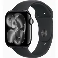 Apple Watch Series 11 GPS 46mm Jetsort aluminium MEW84 + MYA33 Sort Solo Loop