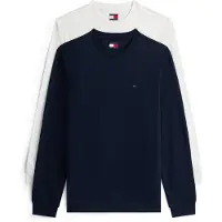 Tommy Hilfiger Bluser & t-shirts 'Tommy Flag Slim Long Sleeve T' marin / hvid