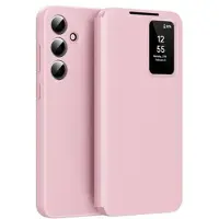 Mtp Products Samsung Galaxy A16 Smart Clear View Flip etui med kortplads - Pink