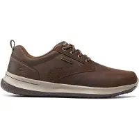SKECHERS Skecherstil mænd. 65693 Delson Antigo brune læder træningssko (45), Fast, 1-3 cm, Blonder, Casual