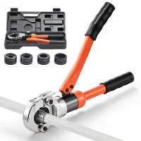 Vevor hydraulisk rørkrympetang, PEX- og aluminium-plastrørfittingskrympetang med U16 U20 U25 U32 kæber og bæretaske, presseværktøjssæt til VVS-reparationer og -installationer