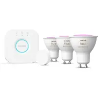 Philips Hue White & Color Ambiance Startsæt: 3 X Gu10 Spots + Smart Button