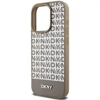 DKNY Pu Leather Repeat Pattern Bottom Stripe Magsafe Iphone 14 Pro Telefon Etui