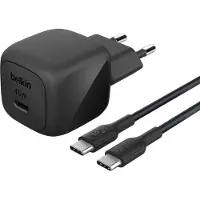 Belkin Usb-c 45w Pd Pps + Usb-c Kabel Wca013kq1mbk-b6 Usb-c Vægoplader