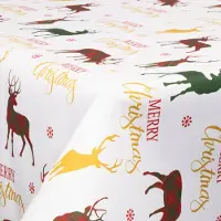 Borg Living Tekstil voksdug - 140 cm bred - Juledug - 30 meters rulle - Merry Christmas - Voksdug med akrylbelægning