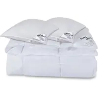 Borg Living Dyne pude sæt - Helårs fiberdyne 240x220 cm + 2 stk puder 60x63 cm - Microfiber dyne -