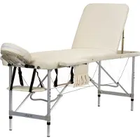 Bodyfit massage seng/liggeplade i aluminium, 3 segmenter, hvid (Bøse)