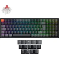 Keychron K4 v3 RGB QMK Wireless Hot Swap QMK - Super Red - Gaming Tastatur - Nordisk - Sort