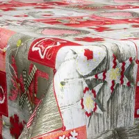 Borg Living Tekstil voksdug - 140 cm bred - Juledug - 30 meters rulle - Christmas Hearts - Voksdug med akrylbelægning