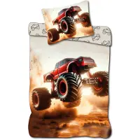 Licens Monstertruck sengetøj - 100% bomuld - Børnesengetøj 140x200 cm