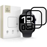 TechProtection Apple Watch Series 11/10 Glass Flex+ Hybrid skærmbeskytter - 46mm - 2 stk. - Sort kant