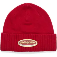 Patagonia - Huer - Brodeo Beanie Oval Logo: Amanita Red til UnisexNylon - Rød