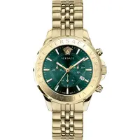 Versace Herreur VEV600619 Chrono Signature Grøn/Gul guldtonet stål