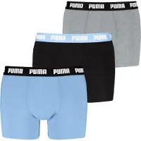 Puma Boxer Briefs (3-Pack) Men, Clothing, Grey Melange/Light Blue, 5