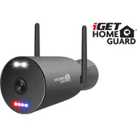 HomeGuard Enforcer - Netværksovervågningskamera - vejrfast - farve (Dag/nat) - 5 MP - 2880 x 1620 - 3K - fast brændvidde - audio - trådløs - WiFi - DC 12 V