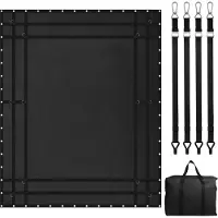 Vevor Lastnet, 120 x 105 tommer, Kraftigt lastbillastnet til lad, 4 justerbare stropper med karabinhager og gummibelagte kroge, Holdbart, Velegnet til pickup, jeep, lastbil, SUV, båd (sort)