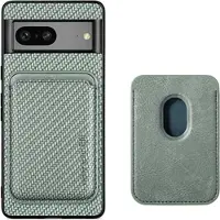 Mtp Products Google Pixel 7 Magnetisk Cover med Kortholder - Karbonfiber - Grøn