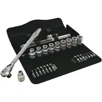 Wera SÆT MED SKRUDENØGLE OG BITS + SKRALDE ZYKLOP METAL 1/2'' 28 DELE - W05004078001