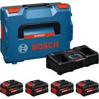 Bosch 18V 8.0Ah EXPERT BATTERI 2stk + 5.5Ah 2stk + EXAL 18V2-320 LB OPLADER
