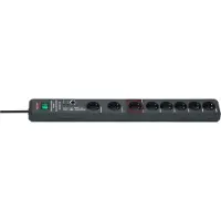 Brennenstuhl Secure-Tec 19.500A - Strømstødsbeskytter - 3500 Watt - output-stikforbindelser: 8 - antracit (sort)